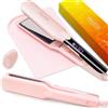 ANGENIL Pro Piastra per capelli in titanio larga 4,5 cm, piastra per capelli da salone 2 in 1 a doppia tensione con cuscinetto in silicone resistente al calore, 160°C-240°C