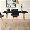 ML DESIGN modern living ML-Design Tavolo da Pranzo in Legno Nero 120 x 70 x 74,5 cm Rettangolare per 4-6 Persone Tavolo da Cucina Scandinavo Scrivania Soggiorno con Gambe di Faggio Gruppo di Sedute Retrò