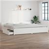 CKioict Struttura Letto Matrimoniale/Singolo Arredo Camera Mobili Facile da montare Giroletto con Cassetti Bianco 200x200 cmAdatto per camera da letto, salotto temporaneo, dormitorio
