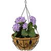 Relaxdays Set da 3 Portavasi da Parete, in Fibra di Cocco, Fioriera da Appendere con Catena, D: 35 cm, 10 litri, Marrone