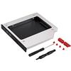 Poppstar Caddy per SSD HDD disco rigido 2,5 (7 mm, 9,5 mm, 12,5 mm) Adattatore notebook HDD al posto del lettore DVD / slot CD Sata 3 da 12,7 mm (per portatile ecc.)