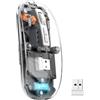 UrChoiceLtd T900 Mouse wireless Bluetooth, mouse cordless sottile multi-dispositivo (doppia modalità: BT 5.1/5.2 + 2.4G), batteria da 400 mAh Mouse USB ottico trasparente da 2400 DPI (grigio)