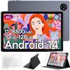 Ulefone Tab A11 Tablet 11 Pollici con Custodie, Android 14, 8800mAh/18W, Octa-Core Gaming Tablet 10GB+128GB(TF 2TB), 4G LTE Dual SIM+5G WiFi, 16MP+8MP Tablet PC, 4 Speaker/Widevine L1/OTG/GPS/TÜV/GMS