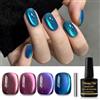 Shining She Smalto Semipermanente Unghie Magnetico, 4 Colori Olografico Rosa Viola Blu Galassia Colorata Glitter Smalti Semipermanenti Soak-Off UV/LED per Principiante Nail Art Salone, 8ML