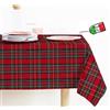 Riad Arredo Tovaglia di Natale Rettangolare Tessuto Tinto Filo Originale Lurex Tartan Prodotta In Italia Tovaglia Natalizia Made In Italy (Rosso, 140 x 140 cm - 4 PERSONE)