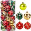 KAHEIGN 30 Pezzi Palline di Natale, 6CM Oro Rosso Verde Ornamenti di Palle di Natale Palline di Natale Infrangibili da Appendere per Albero di Natale Vacanze Casa Natale Festa Decorazione (5 Stili)
