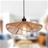 JIINOO Lampada A Sospensione In Rattan, lampada a sospensione moderna in bambù tessuta a mano per camera da letto da fattoria soggiorno sala da pranzo, 1 luce, 41 cm