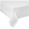 DecoHomeTextil Heimtextilmanufaktur DecoHomeTextil - Tovaglia rettangolare DAMAST, colore: bianco, con cimosa, 100% cotone, 100 x 140 cm