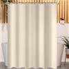 Lerores Tenda da doccia 240 x 160 cm Beige con orlo pesato, antimuffa, impermeabile, lavabile, in poliestere, per bagno, vasca da bagno, 16 anelli per tenda da doccia