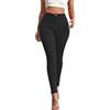 Generic Pantaloni Donna Vita Alta con Elastico Italy Pantaloni da Donna Elasticizzati a Vita Alta con Bottoni Sottili Pantaloni a Matita da Donna Jeans Elasticizzati Pantaloni A Vita Alta Donna (Black, M)