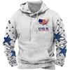 keephen Felpa con Cappuccio Stampata Grafica della Bandiera Americana degli Uomo USA 4th of July Felpa patriottica a Maniche Lunghe con Tasca