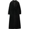Generic Cappotto invernale soffice in pelliccia sintetica da donna a maniche lunghe con collo a scialle cappotto lungo cappotto lungo soffice cappotto peloso maxi cappotto, Nero , M