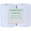 6 Rotoli Carta Igienica Jumbo Maxi Idrosulubile