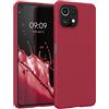 kwmobile Custodia Compatibile con Xiaomi 11 Lite (5G) NE/Mi 11 Lite (5G) Cover - Back Case per Smartphone in Silicone TPU - Protezione Gommata - red cherry