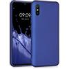 kwmobile Custodia Compatibile con Xiaomi Redmi 9A / 9AT Cover - Back Case Morbida - Protezione in Silicone TPU Effetto Metallizzato blu metallizzato