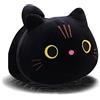 Ubaywey Peluche Gatto Nero Cuscino Gatto Kawaii Ripieno di Gatto Nero Peluche Animali Carino Occhi Rotondi Bambola di Peluche Gattino Giocattolo per Bambini Compleanno San Valentino Natale (25 CM)