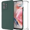 MOONESS Cover per Xiaomi Redmi Note 12 4G Custodia,Con 2 Pellicola Vetro Temperato Morbida Sottile Liquid TPU Case per Xiaomi Redmi Note 12 4G - Verde scuro