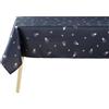 Douceur d'Intérieur Sapin Tovaglia Rettangolare, 150 x 240 cm, Blu e Argento, Poliestere Stampato Metallizzato