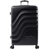 Totto - Valigia Rigida Grande, Modello Bazy+, 50 x 79 x 30,5 cm, Capacità 100 L, Espandibile, Alta Resistenza agli Urti, Ruote 360º, Maniglia Telescopica, Cinghie Interne, Lucchetto TSA, Nero