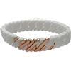 theRubz 100408 Bracciale Bianco Rosa Silicone Acciaio Inossidabile Rosa Acciaio/Silicone (15mm), Acciaio Inossidabile, 15mm, Acciaio inossidabile, Senza pietra
