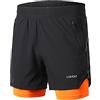 Lixada Men 2 in 1 Running Shorts Quick Drying Breathable Active Training Exercise Jogging Marathon Cycling Shorts