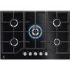 Electrolux PVN752UOV Piano Cottura 5 Fuochi a Gas 75 cm Griglie in Ghisa (1 Bruciatore Wok) colore Nero