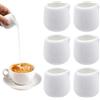 CONNECTION Mini Bricco Latte 6 Pezzi Mini Brocca per Latte in Ceramica 50 ml Piccole Brocche per Latte Porcellana Mini Lattiera senza manico Bricco Latte Professionale per Caffè,Succo (Bianco)