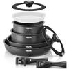 BEZIA Set di Pentole 10 Pezzi, Set Pentole e Padelle con Manico Removibile, Pentole Antiaderente, Impilabile per Camper, Prive Di Sostanze Tossiche, Senza PFOA, Compatibile con Induzione e Gas/Forno