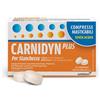 ALFASIGMA SpA Carnidyn Plus Integratore Alimentare a base di Sali minerali, Carnitina, vitamine, per Stanchezza Mentale e Fisica, utile in caso di spossatezza, 18 Compresse Masticabili Senza Acqua da 3g, Gusto Agrumi