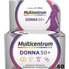 GLAXOSMITHKLINE C.HEALTH.Srl Multicentrum Donna 50+ Integratore Alimentare Multivitaminico Multiminerale Calcio Ferro Zinco 60Cpr