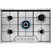 Electrolux KGS7534SX Piano Cottura Gas 5 Fornelli 74 cm Acciaio inossidabile