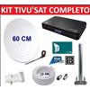 WWIO Kit Parabola Satellitare 60 Cm Con Decoder Tivusat HD Con Scheda Tessera Tv Sat