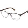 Emporio Armani EA1059 3179 | Occhiali da Vista Graduati | Prova Online | Unisex | Metallo | Quadrati | Marrone, Rutenio | Adrialenti