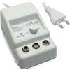 METRONIC 332187 Amplificatore Antenna TV Digitale Terrestre Interno - Potenziatore di Segnale con Alimentatore - Splitter per Impianti Televisivi Compatibile 4G/5G, 24 dB, 2 Uscite Presa TV 9,52 mm