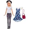 Barbie Fashionistas Jeans Floreale con Un Secondo Look Incluso, FJF68