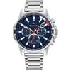 Tommy Hilfiger Orologio Analogico Multifunzione al Quarzo da Uomo con Cinturino in Acciaio Inossidabile Argentato - 1791788