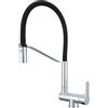 SJQKA Rubinetto Cucina Pieghevole, Miscelatore Cucina Abbattibile 180°, Rubinetto Lavello Con Uscita Dell'acqua A Doppia Modalità in Rame Senza Piombo (Cromo)