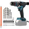 LMYDIDO Trapano avvitatore a batteria, compatibile con batteria Makita da 18 V, trapano a percussione senza spazzola, 20 + 3 livelli di coppia, velocità a 2 marce, con manico e luce LED (senza batteria)