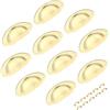 Bowarepro - Maniglie antiche per tazze, armadi, cassetti, armadi, tazze, mobili da cucina, con viti, 8,2 x 3,5 cm, 10 pezzi, Lega di zinco, Oro, 10 pezzi