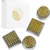 Wazakura 4PCS Mini Kenzan per Ikebana, Porta Fiori Giapponese, Cuscino per Spilli, Fatti in Giappone, Accessori per l'Arrangiamento Floreale, Spilla Porta Fiori, Tondo Quadrato - Ottone da 24mm