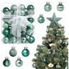 LIHAO 30pz Palline Palle di Natale per Decorazioni Albero di Natale, Decorazioni e Pendenti Ciondoli Ornamenti Nozze Casa (3cm, Verde)