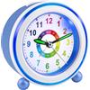 Ayybboo Sveglia Bambini Senza Ticchettio Con Snooze e Luce Notturna, Didattica a Batteria per Ragazzi e Ragazze, Analogica al Quarzo (Blu)