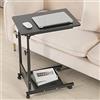 OHMG Tavolo per computer portatile,Tavolo per divano letto,Regolabile in altezza Tavolino leggero,Tavolino da salotto leggero con 4 ruote,Moderno tavolino da caffè