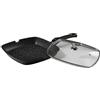 Pradel Excellence 52383M Padella Grill Tipo Pietra con Coperchio in Vetro 28 x 28 cm