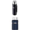 Thermos 183267 Stainless King Flask, Midnight Blue, 1.2 L + Thermos per Alimenti, Acciaio Inossidabile., Acciaio Inox, Blau, 9,3 x 9,3 x 18,5 cm