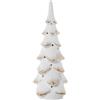 DRW Figura di un pino portacandele in ceramica in bianco e oro 17x17x46 cm
