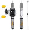 Sougayilang Spinning&Casting - Canne da pesca con grafite, 2 spazi vuoti, mulinello da pesca per pesca persico da 1,8 m, per destrorsi