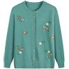 LIUYUYOUGO Cardigan Donna Cotone,Maglioni Cardigan Lavorati A Maglia per Anziani E di Mezza età Eleganti Cardigan con Ricami Floreali Maglione Casual per Vecchie Signore Manica Lunga Cardigan Apert