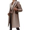 Vagbalena Cappotto da donna invernale in misto lana color cammello Cappotto midi con bottoni Cappotto con bavero doppio petto Cappotto da ufficio Parka da ufficio (Albicocca,S)