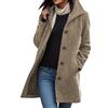 Generic Cappotto di lana spessa da donna Cappotto di qualità di media lunghezza per l'autunno e l'inverno Cappotto Corto Caldo (Khaki, M)